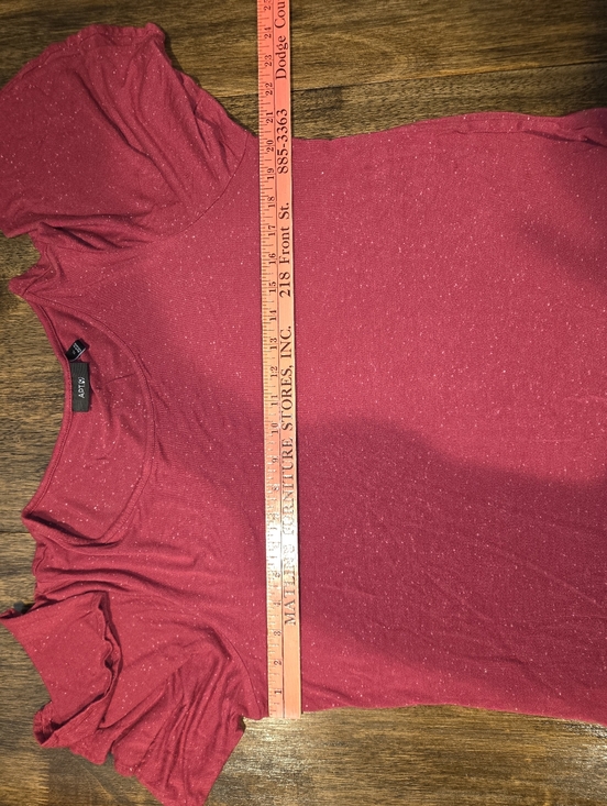 Apt. 9 Berry Speckled Scoop Neck Flutter Sleeve Top - Picture 8 of 9